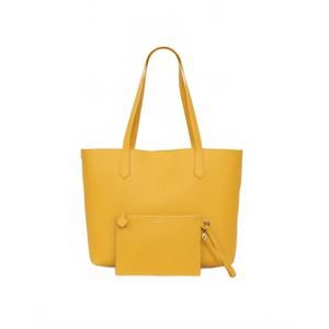 NEW MODHER women's bellagio large tote in yellow and brown interior